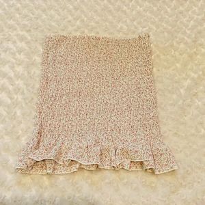 Shein Ruched Ruffle Cottagecore Boho Mini Floral Summer Skirt NEW